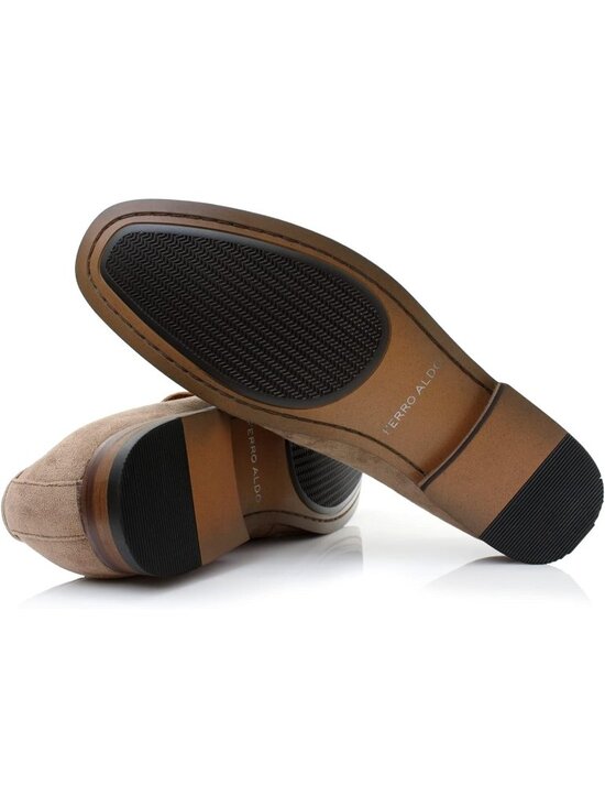 ?Men\'s Cognac Faux Suede Slip-on Moc Toe Classic Non Slip Penny Loafers